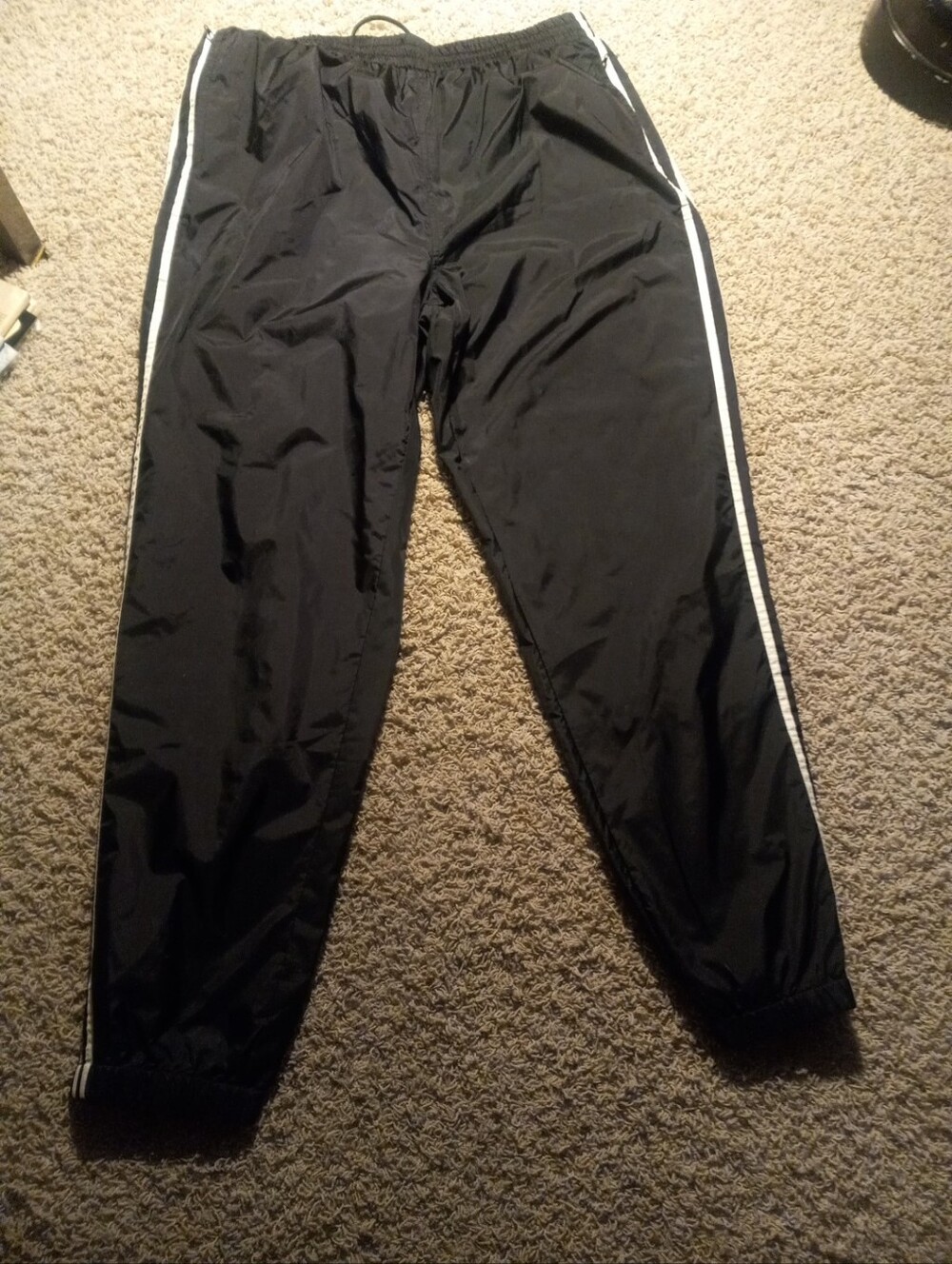 C & B Black Nylon Jog Pants L